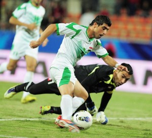 A highlight from iraq syria match in WAFF Championship